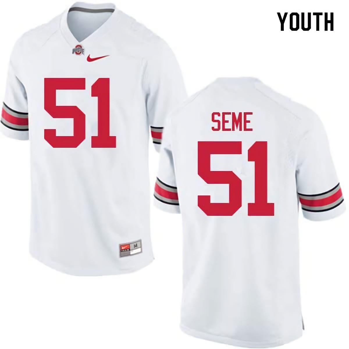 Nick Seme Ohio State Buckeyes Youth NCAA #51 Nike White College Stitched Football Jersey FGE3256JQ